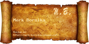 Merk Borsika névjegykártya